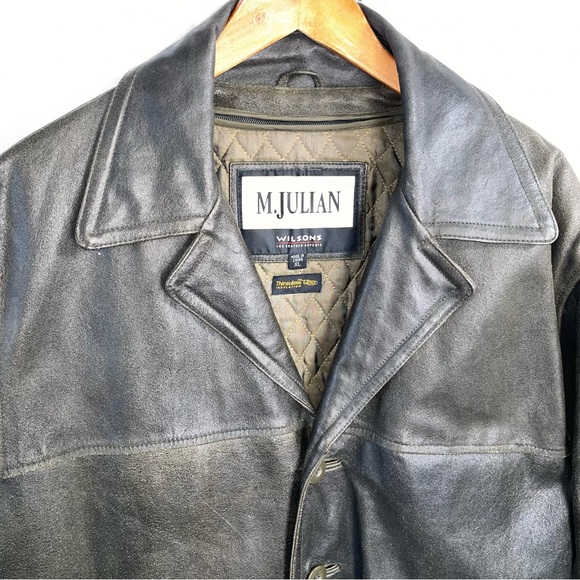 Wilsons Leather M Julian Vintage Men XL Leather Jacket Brown Quilted Lining Vest - Picture 6 of 16